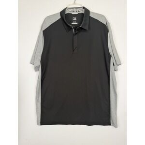 Cutter & Buck men's Size XL black and gray colorblock short-sleeve polo